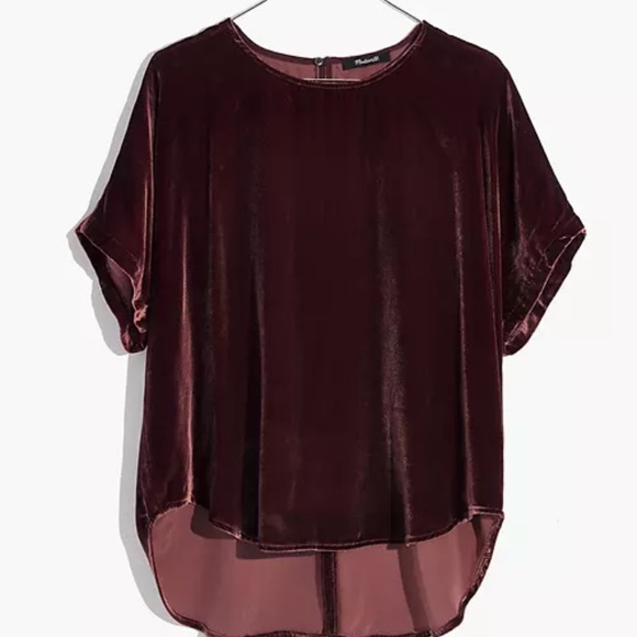 Madewell Velvet Tulip-Hem Top - Picture 4 of 8